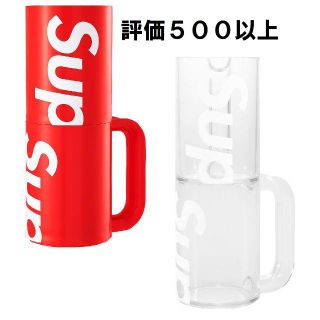 シュプリーム(Supreme)のSupreme Heller Mugs (Set of 2)  赤　クリア(グラス/カップ)