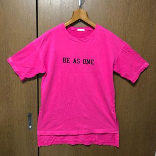 ジーユー(GU)の【GU:ジーユー】 スソ長め ティシャツ 濃いピンク色 サイズL(Tシャツ(半袖/袖なし))