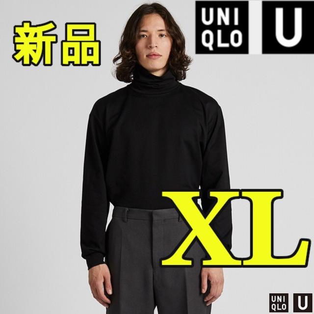 UNIQLO - 送料無料・新品【XL】(黒) ユニクロU タートルネックT (長袖