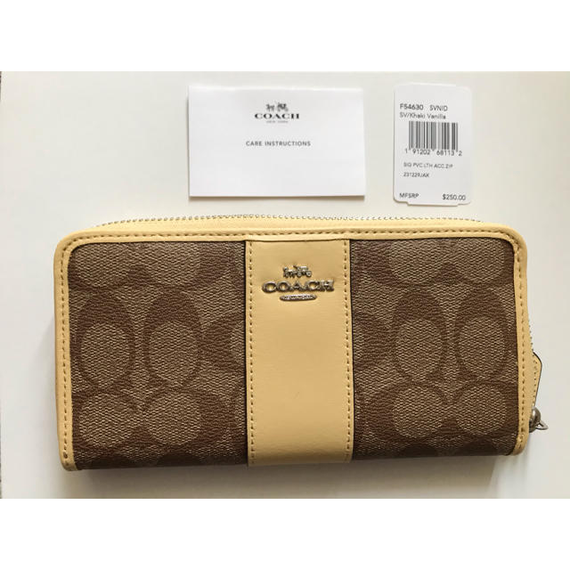 coach☆コーチ 長財布☆カーキバニラ☆正規品