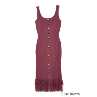 スナイデル(SNIDEL)のHer lip to Fringe Summer Knit Dress(ロングワンピース/マキシワンピース)