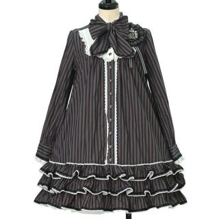 アンジェリックプリティー(Angelic Pretty)の★5/10まで AngelicPretty ヴィンテージストライプワンピース 青(ひざ丈ワンピース)