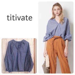 ティティベイト(titivate)のお値下げ【titivate】ゆるVネックプルオーバー/ FREEサイズ(シャツ/ブラウス(長袖/七分))