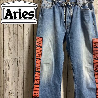 オックスフォードブルー 18AW ARIES ロゴテープ ウォッシュ デニム