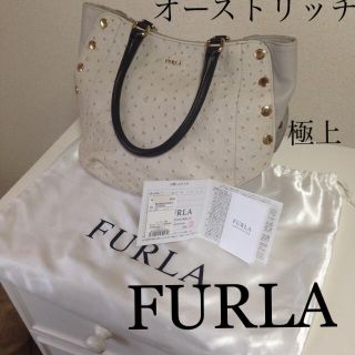 フルラ(Furla)の【極美品】☆FURLA オーストリッチ ハンドバック美品(ハンドバッグ)