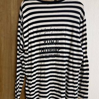 Yohji Yamamoto - Yohji Yamamoto ボーダーロングTシャツの通販 by