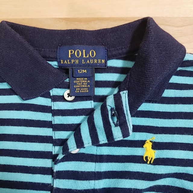 POLO RALPH LAUREN(ポロラルフローレン)のポロラルフローレン　RALPH LAUREN　ポロシャツ　12M　青ボーダー キッズ/ベビー/マタニティのベビー服(~85cm)(Ｔシャツ)の商品写真