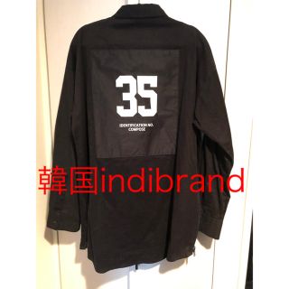 韓国ブランドindibrand　バックナンバー入りシャツ(シャツ)