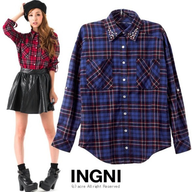 INGNI(イング)の新品INGNI  チェックシャツ♡  レディースのトップス(シャツ/ブラウス(長袖/七分))の商品写真