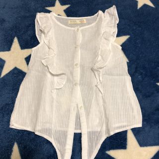 ザラ(ZARA)のZARA ＊　ブラウス トップス　＊　リボン　＊　フリル　＊　110 ５歳(Tシャツ/カットソー)