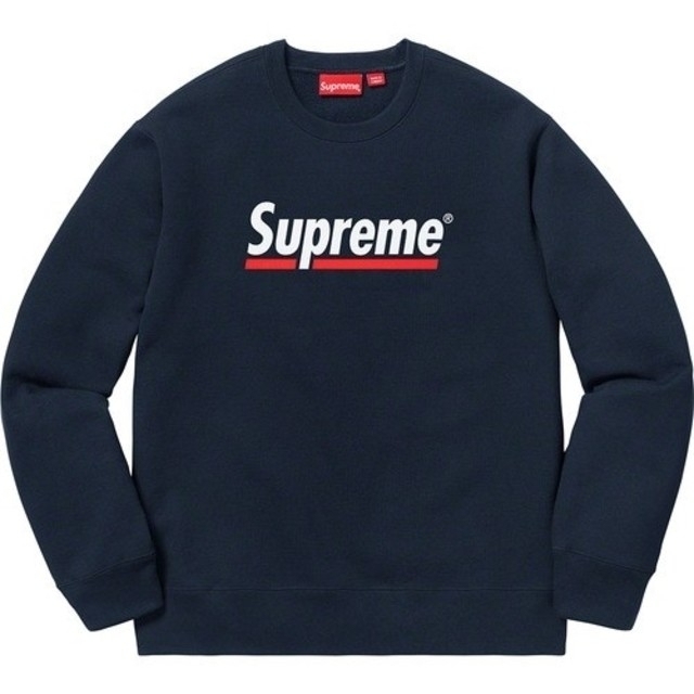 Supreme Crewneck シュプリーム underline ネイビーMトップス