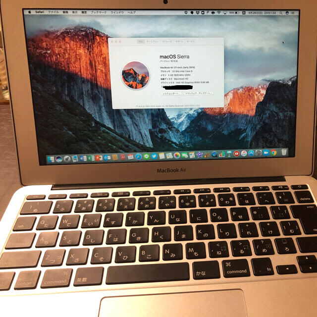 早い者勝ち】macbook air 11inch 即購入可-