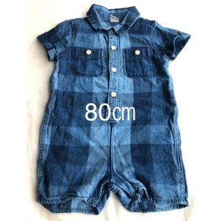 ベビーギャップ(babyGAP)のデニムロンパース　つなぎ(ロンパース)