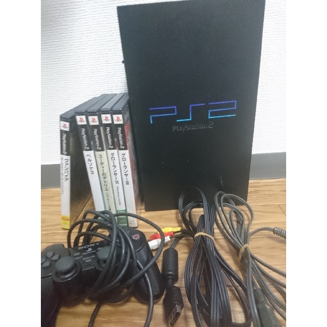 PlayStation2(PS2) ゲームソフト5本＋メモリーカード2枚付き