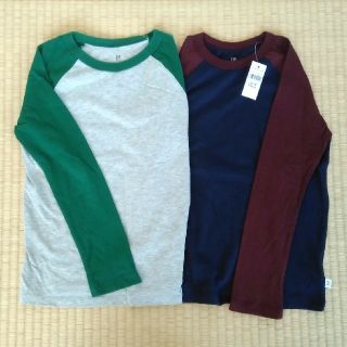 ギャップキッズ(GAP Kids)の新品含 GAP キッズ 長袖Tシャツ 120cm ネイビー グレー系 2枚組(Tシャツ/カットソー)