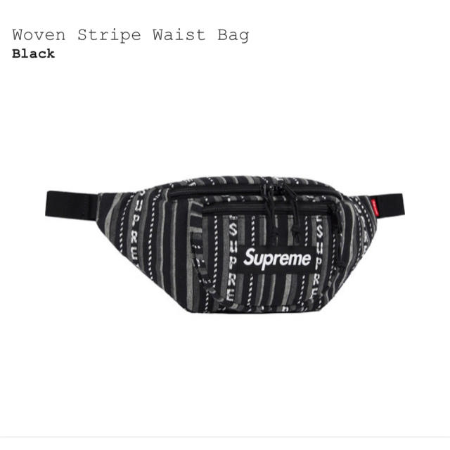 supreme Woven Stripe Waist Bag black