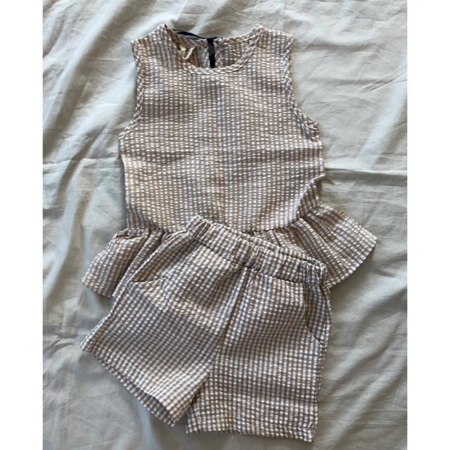 ZARA KIDS(ザラキッズ)の美品♡ギンガムチェック セットアップ キッズ/ベビー/マタニティのキッズ服女の子用(90cm~)(ワンピース)の商品写真