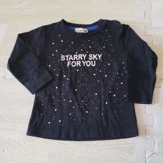 ブランシェス(Branshes)のブランシェス 星のロンT ブラック 90size(Tシャツ/カットソー)