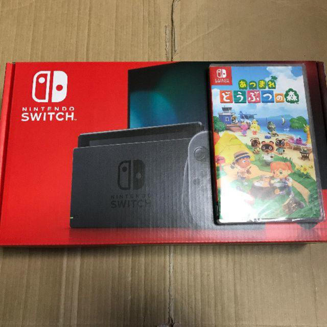【限定製作】 Nintendo Switch - Nintendo Switch スイッチ グレー + あつまれ どうぶつの森 家庭用ゲーム機本体
