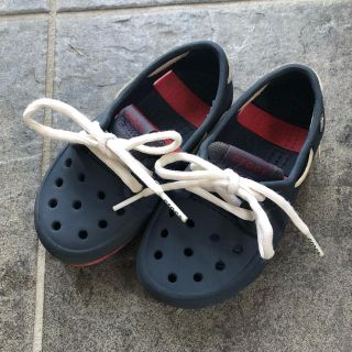 クロックス(crocs)のCROCS キッズ ネイビーシューズ(スリッポン)