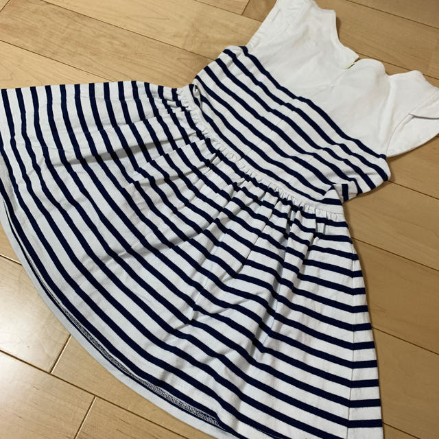 SNIDEL(スナイデル)のsnidelガール　ボーダーワンピ　130 キッズ キッズ/ベビー/マタニティのキッズ服女の子用(90cm~)(ワンピース)の商品写真