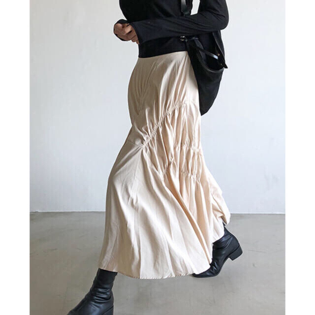 SNIDEL(スナイデル)のフレア　シャーリングスカート 最終価格＾＾ レディースのスカート(ロングスカート)の商品写真
