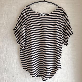 アンティカ(antiqua)のアンティカ　変形トップス　ボーダー(Tシャツ(半袖/袖なし))