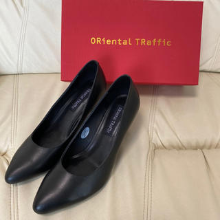オリエンタルトラフィック(ORiental TRaffic)の新品ORiental TRafficブラック靴パンプス黒23.5 冠婚葬祭(ハイヒール/パンプス)