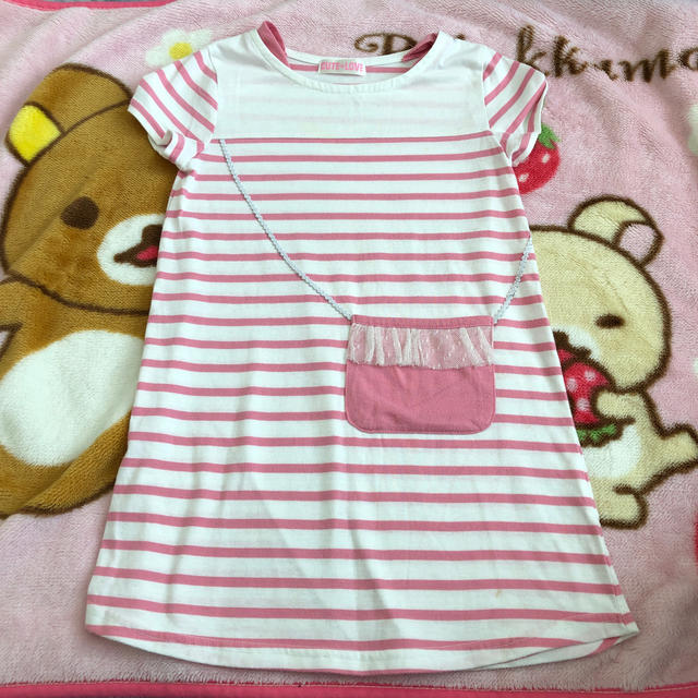 半袖　ポシェット柄　ワンピース  キッズ/ベビー/マタニティのキッズ服女の子用(90cm~)(ワンピース)の商品写真