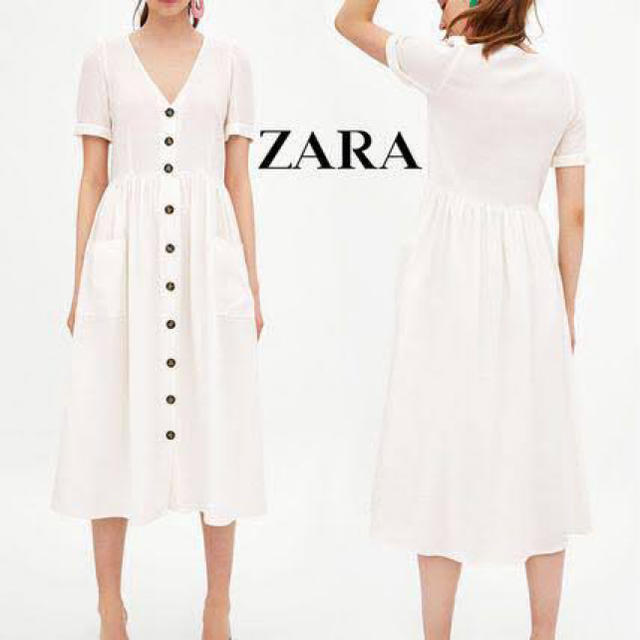 ZARA(ザラ)のZARA リネンロングワンピース xsサイズ レディースのワンピース(ロングワンピース/マキシワンピース)の商品写真