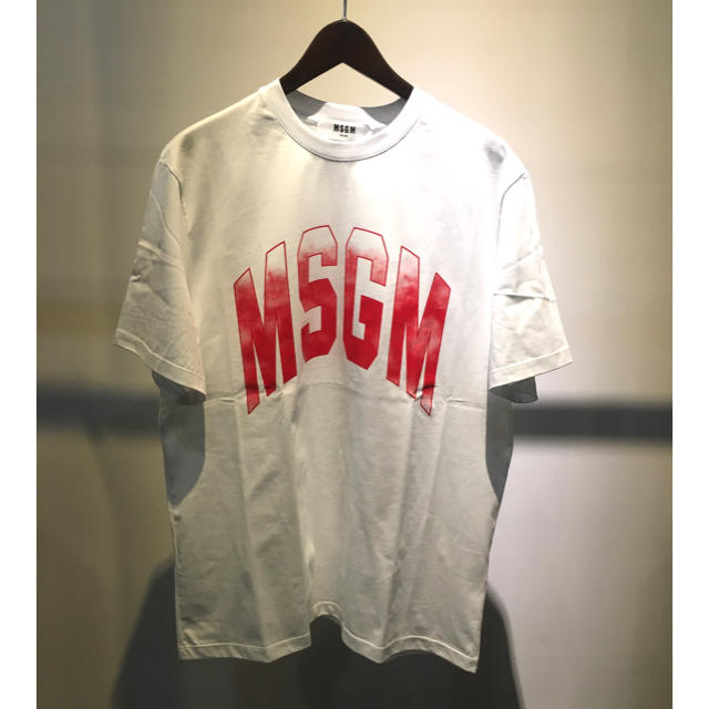 大人気新作 MSGM - MSGM エムエスジーエム 新品 カレッジロゴ Tシャツ ホワイト Tシャツ(半袖+袖なし)