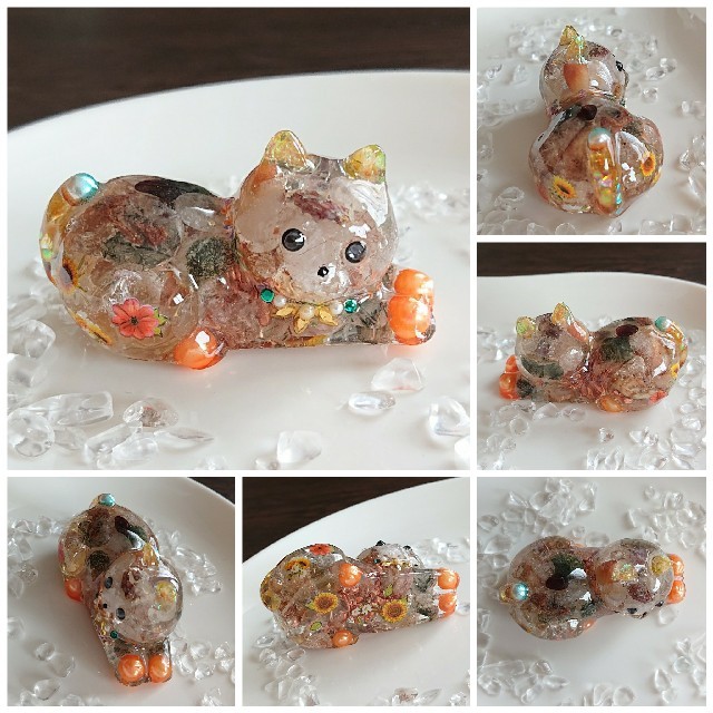 最高級) オルゴナイト☆猫ちゃん(ФωФ)????向日葵ちゃん???? インテリア