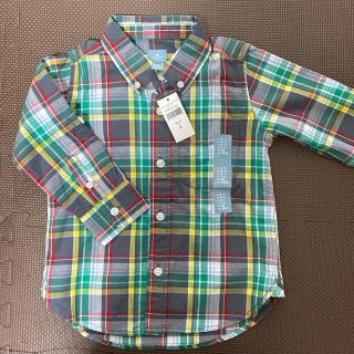 ベビーギャップ(babyGAP)の新品未使用！GAPチェック柄シャツ長袖　95(ブラウス)