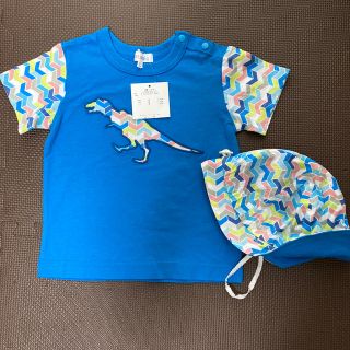 ハッカベビー(hakka baby)の新品未使用！帽子付き　キョウリュウTシャツ L(Tシャツ/カットソー)