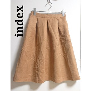 インデックス(INDEX)のIndex フレアスカート ベージュ系オレンジ Mサイズ(ひざ丈スカート)