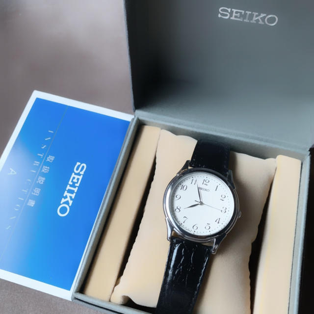 セイコー  SEIKO アンティーク 腕時計 ウォッチ ブラックレザーベルト