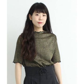 ドットアンドストライプスチャイルドウーマン(Dot&Stripes CHILDWOMAN)のDot and Stripes CHILD WOMAN ラメリブトップス(カットソー(半袖/袖なし))