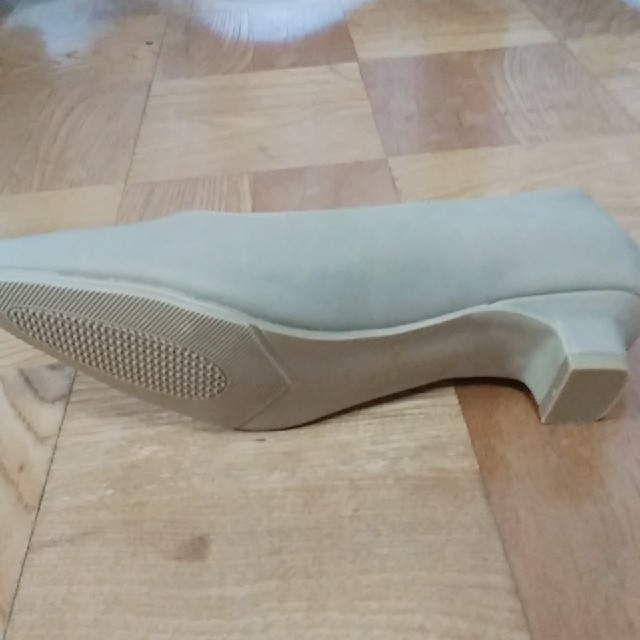 レディースパンプス ローヒール3cm (グレージュ スムース素材) レディースの靴/シューズ(ハイヒール/パンプス)の商品写真