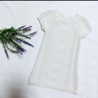 エイチアンドエム(H&M)のH&M 白ニットワンピース（size80）(ワンピース)