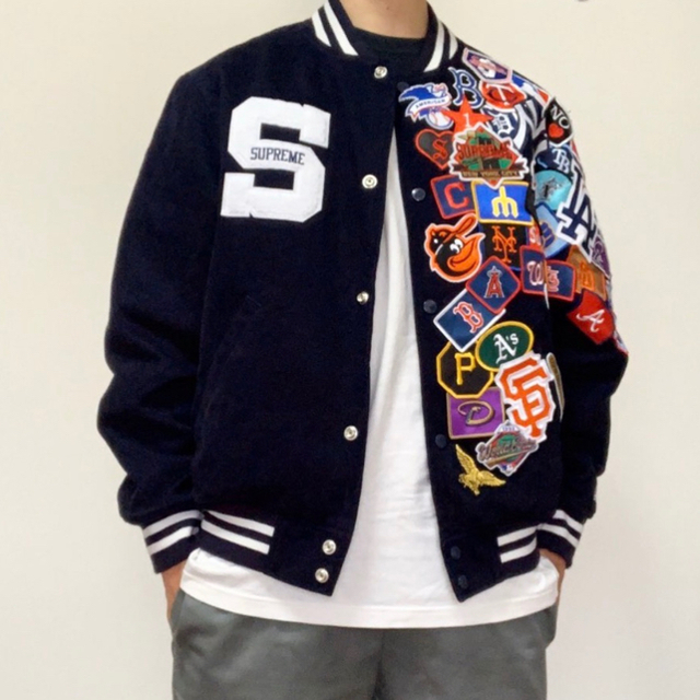 supreme☆New Era MLB☆Varsity Jacket☆L | フリマアプリ ラクマ