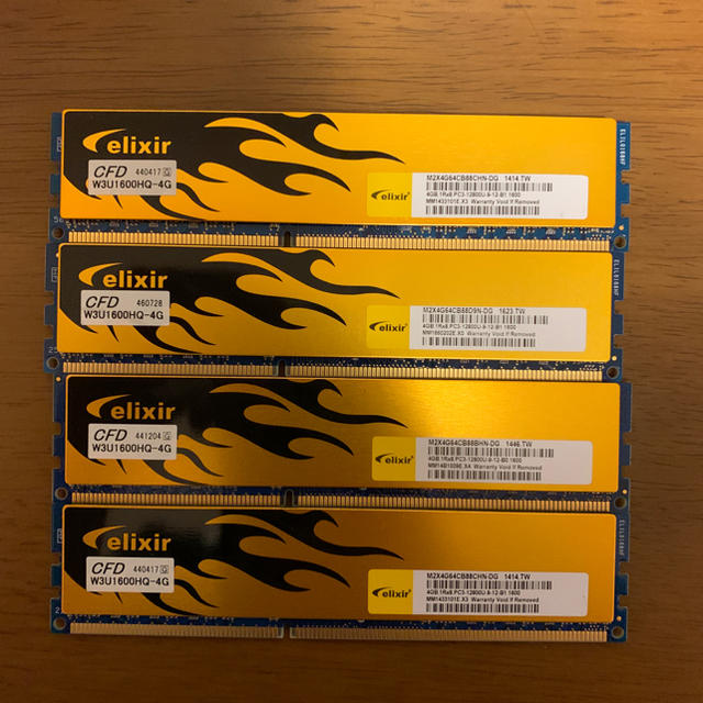 Elixir DDR3 メモリ 4GBx4枚 16GB