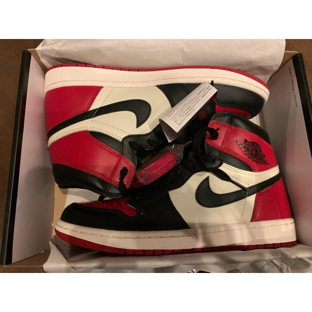 AIR JORDAN 1 RETRO HIGH OG Bred Toe 27cm靴/シューズ