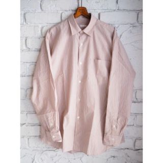 【18ss/希少】comoli バンドカラーシャツ ピンクストライプ サイズ 0