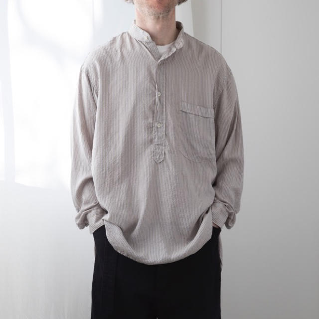 COMOLI(コモリ)の【19AW】comoli シルクプルオーバー　バンドカラーシャツ  サイズ 3 メンズのトップス(シャツ)の商品写真