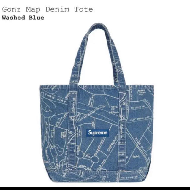 Supreme(シュプリーム)のSupreme Gonz Map Tote Denim デニム トートバッグ メンズのバッグ(トートバッグ)の商品写真