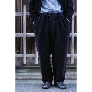 comoli コモリ 20aw ウールシルクドローストリングパンツ　ネイビー　3