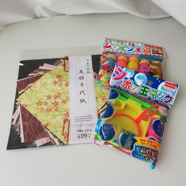 友禅千代紙(折り紙)　シャボン玉×2 　セット キッズ/ベビー/マタニティのおもちゃ(その他)の商品写真