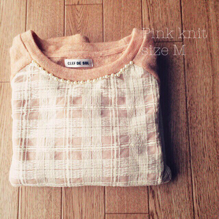 クレドソル(CLEF DE SOL)の Pink knit * ピンクニット(ニット/セーター)
