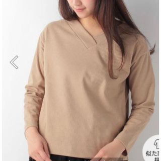 ショコラフィネローブ(chocol raffine robe)のchocol raffine 新品 Ｖネックリブカットプルオーバー(カットソー(長袖/七分))