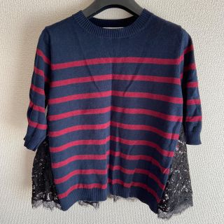 ミュベールワーク(MUVEIL WORK)の値下げ‼︎新品タグ付き❤︎ミュベール ワーク❤︎バックレース❤︎ニットソー(ニット/セーター)